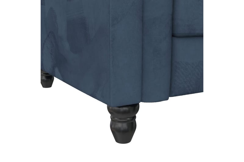 Sovesofa Felix 241x154x83 cm, Blå, Fløyel/Tre/Metall - 241x154x83 cm, Blå, Fløyel/Tre/Metall - Møbler - Sofaer - Sovesofaer