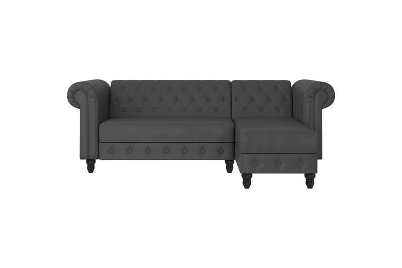 Sovesofa Felix 241x154x83 cm, Grå, PU/tre/metall - 241x154x83 cm, Grå, PU/tre/metall - Møbler - Sofaer - Sovesofaer