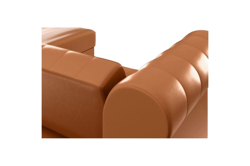 Sovesofa Felix 241x154x83 cm, Kognac, PU/tre/metall - 241x154x83 cm, Kognac, PU/tre/metall - Møbler - Sofaer - Sovesofaer