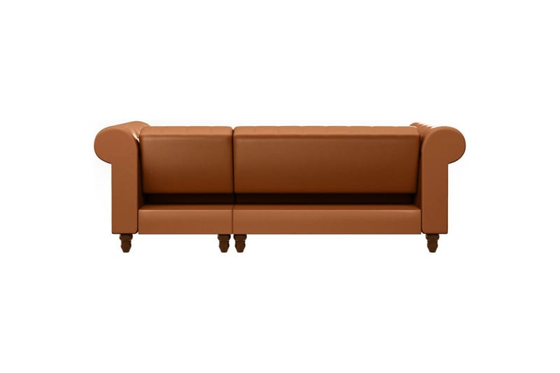 Sovesofa Felix 241x154x83 cm, Kognac, PU/tre/metall - 241x154x83 cm, Kognac, PU/tre/metall - Møbler - Sofaer - Sovesofaer