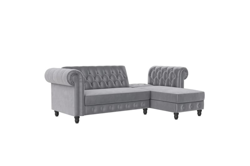 Sovesofa Felix 241x154x83 cm, Lys grå, Fløyel - 241x154x83 cm, Lys grå, Fløyel - Møbler - Sofaer - Sovesofaer