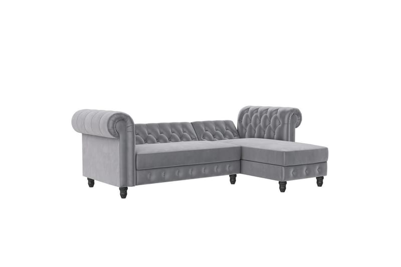Sovesofa Felix 241x154x83 cm, Lys grå, Fløyel - 241x154x83 cm, Lys grå, Fløyel - Møbler - Sofaer - Sovesofaer