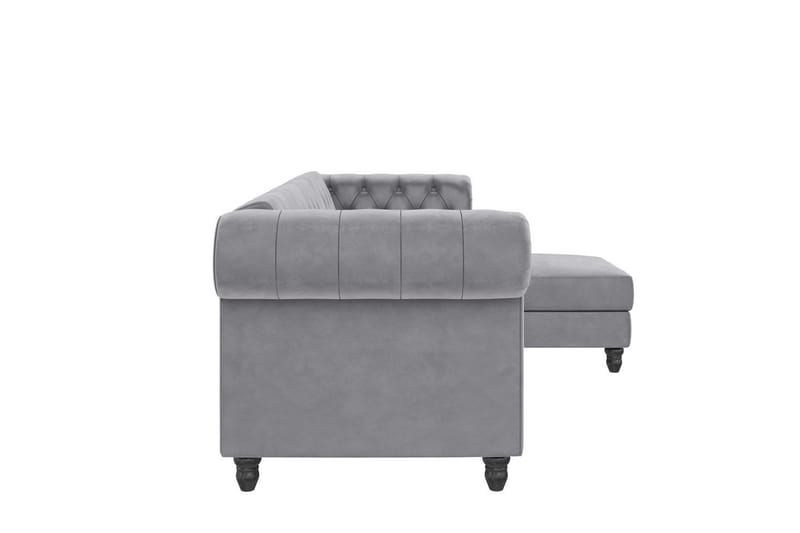 Sovesofa Felix 241x154x83 cm, Lys grå, Fløyel - 241x154x83 cm, Lys grå, Fløyel - Møbler - Sofaer - Sovesofaer