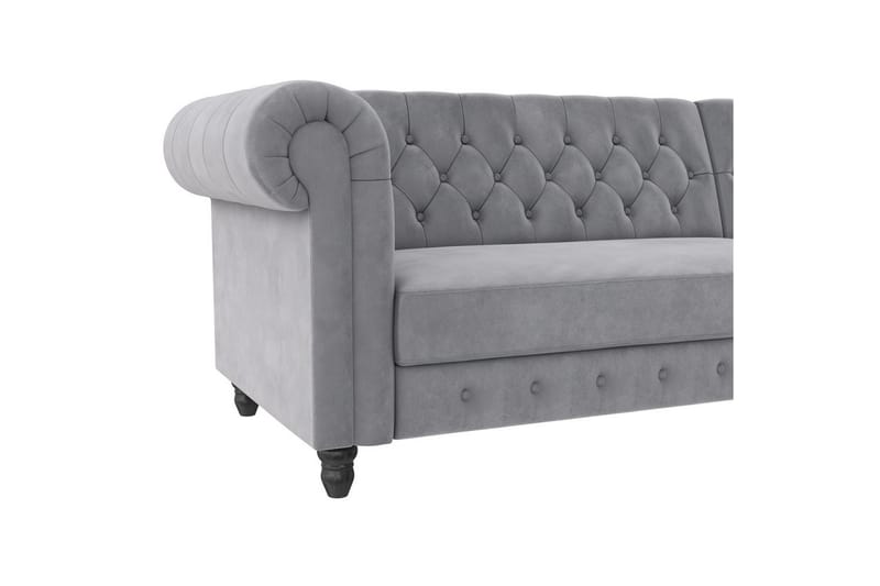 Sovesofa Felix 241x154x83 cm, Lys grå, Fløyel - 241x154x83 cm, Lys grå, Fløyel - Møbler - Sofaer - Sovesofaer