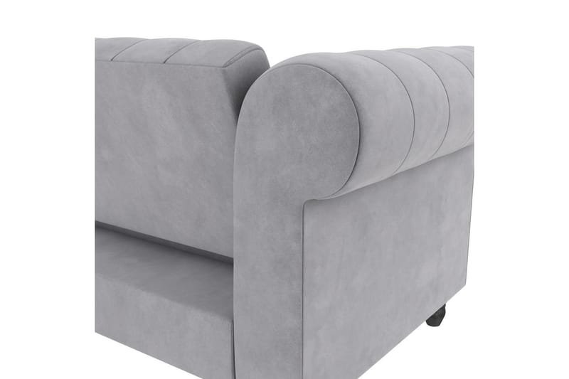 Sovesofa Felix 241x154x83 cm, Lys grå, Fløyel - 241x154x83 cm, Lys grå, Fløyel - Møbler - Sofaer - Sovesofaer