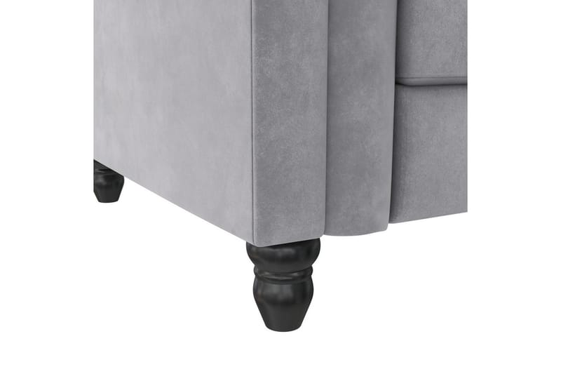 Sovesofa Felix 241x154x83 cm, Lys grå, Fløyel - 241x154x83 cm, Lys grå, Fløyel - Møbler - Sofaer - Sovesofaer