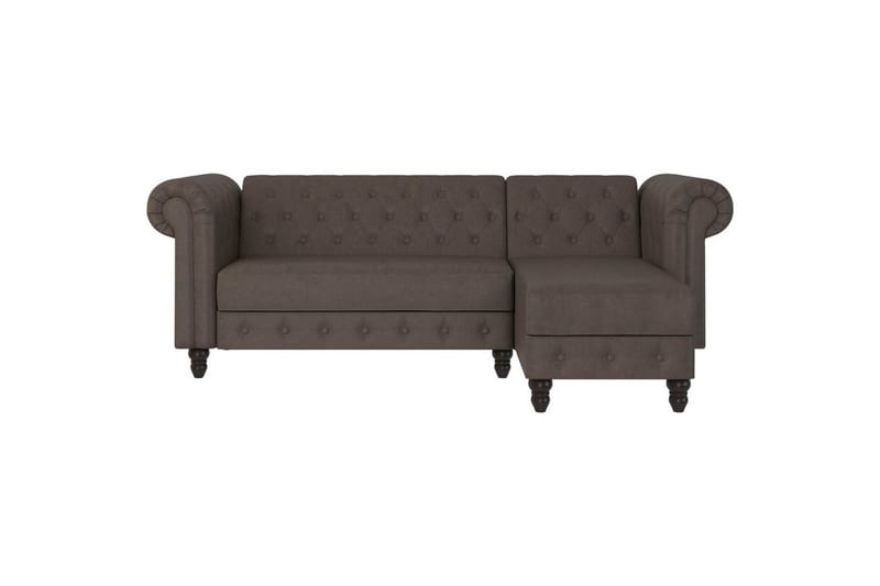 Sovesofa Felix 241x154x83 cm, Mørk brun, Mikrofiber/Tre/Metall - 241x154x83 cm, Mørk brun, Mikrofiber/Tre/Metall - Møbler - Sofaer - Sovesofaer