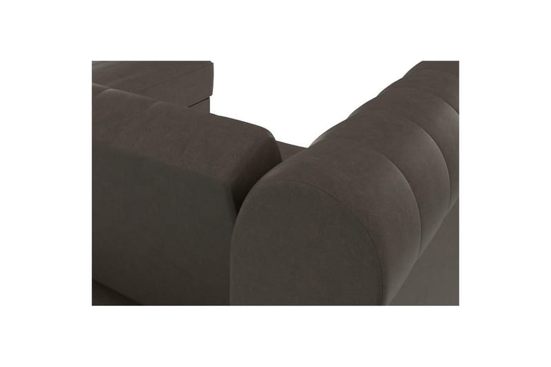 Sovesofa Felix 241x154x83 cm, Mørk brun, Mikrofiber/Tre/Metall - 241x154x83 cm, Mørk brun, Mikrofiber/Tre/Metall - Møbler - Sofaer - Sovesofaer