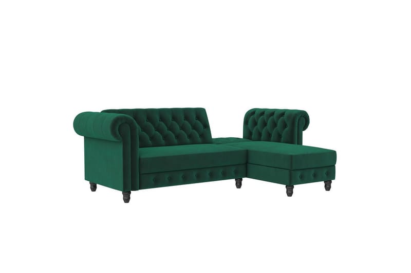 Sovesofa Felix 241x154x83 cm, Mørk grønn, Fløyel - 241x154x83 cm, Mørk grønn, Fløyel - Møbler - Sofaer - Sovesofaer