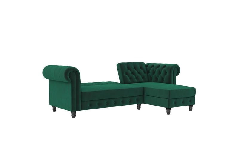 Sovesofa Felix 241x154x83 cm, Mørk grønn, Fløyel - 241x154x83 cm, Mørk grønn, Fløyel - Møbler - Sofaer - Sovesofaer
