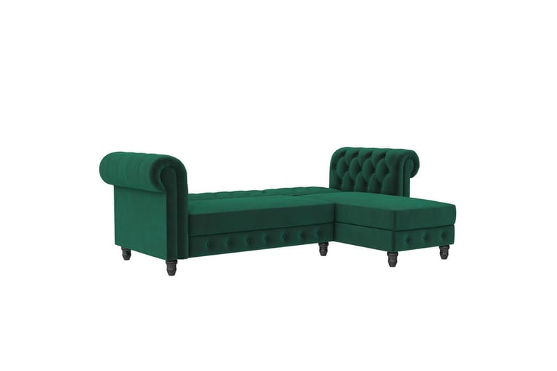Sovesofa Felix 241x154x83 cm, Mørk grønn, Fløyel - 241x154x83 cm, Mørk grønn, Fløyel - Møbler - Sofaer - Sovesofaer