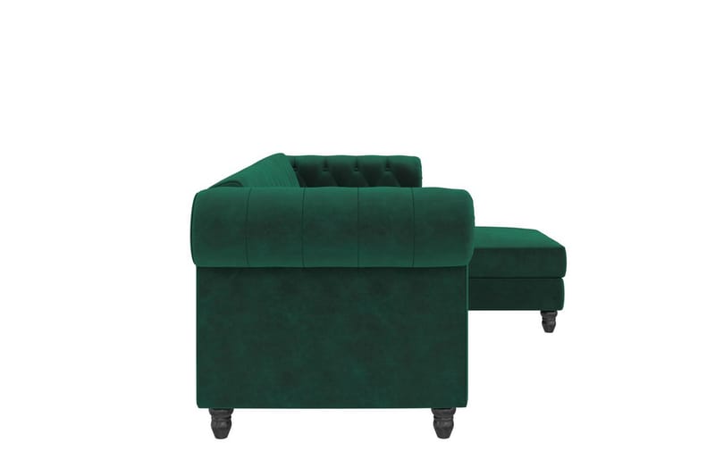 Sovesofa Felix 241x154x83 cm, Mørk grønn, Fløyel - 241x154x83 cm, Mørk grønn, Fløyel - Møbler - Sofaer - Sovesofaer