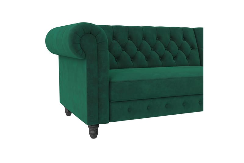 Sovesofa Felix 241x154x83 cm, Mørk grønn, Fløyel - 241x154x83 cm, Mørk grønn, Fløyel - Møbler - Sofaer - Sovesofaer