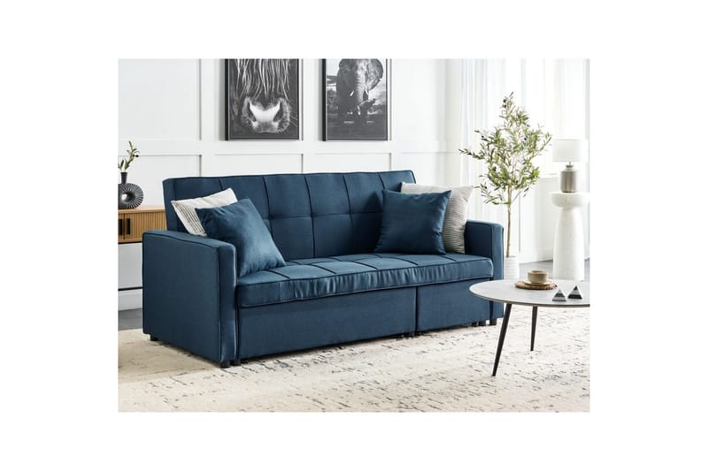 Sovesofa Glomma - Blå, Svart - Møbler - Sofaer - Sovesofaer