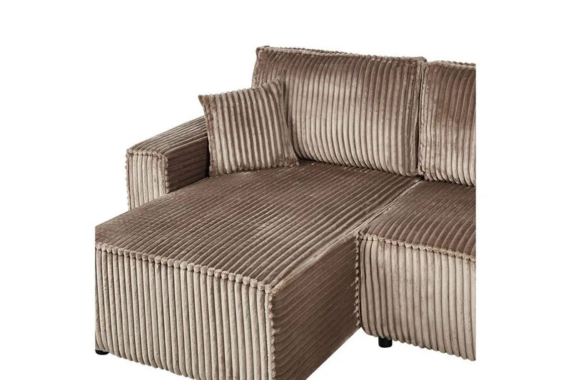 Sovesofa høyrevendt Abacka - Brun, Svart - Møbler - Sofaer - Sovesofaer