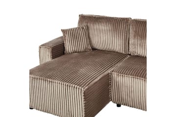 Sovesofa høyrevendt Abacka - Brun, Svart - Møbler - Sofaer - Sovesofaer
