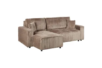 Sovesofa høyrevendt Abacka - Brun, Svart - Møbler - Sofaer - Sovesofaer