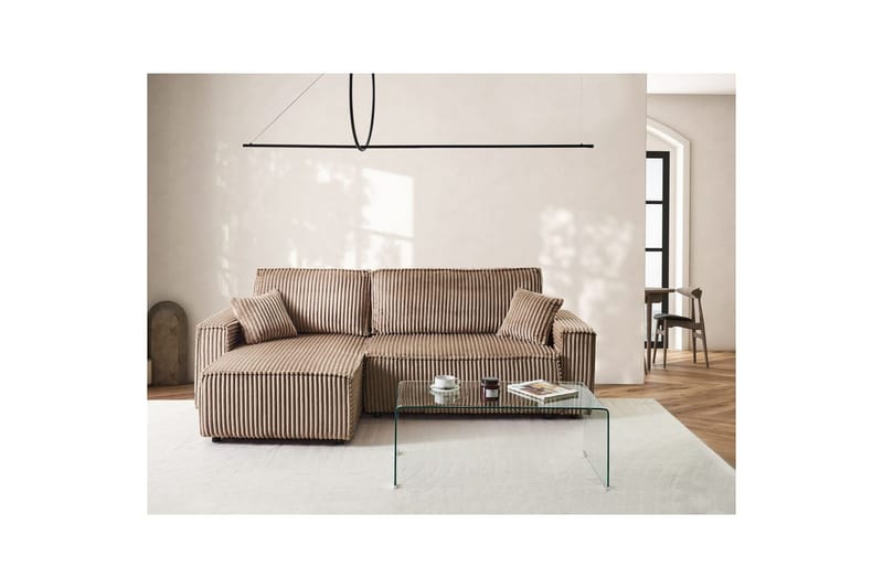 Sovesofa høyrevendt Abacka - Brun, Svart - Møbler - Sofaer - Sovesofaer