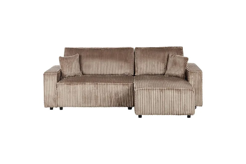 Sovesofa høyrevendt Abacka - Brun, Svart - Møbler - Sofaer - Sovesofaer