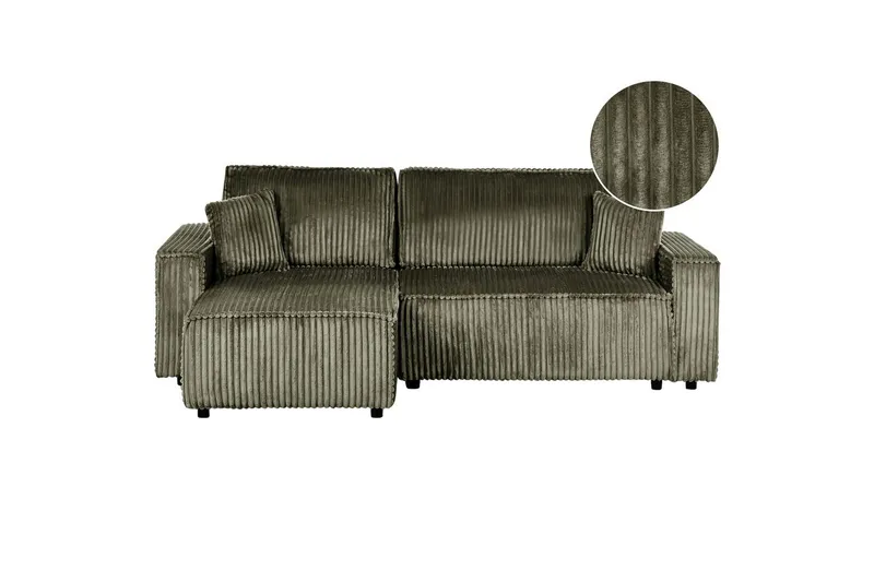 Sovesofa høyrevendt Abacka - Grønn, svart - Møbler - Sofaer - Sovesofaer