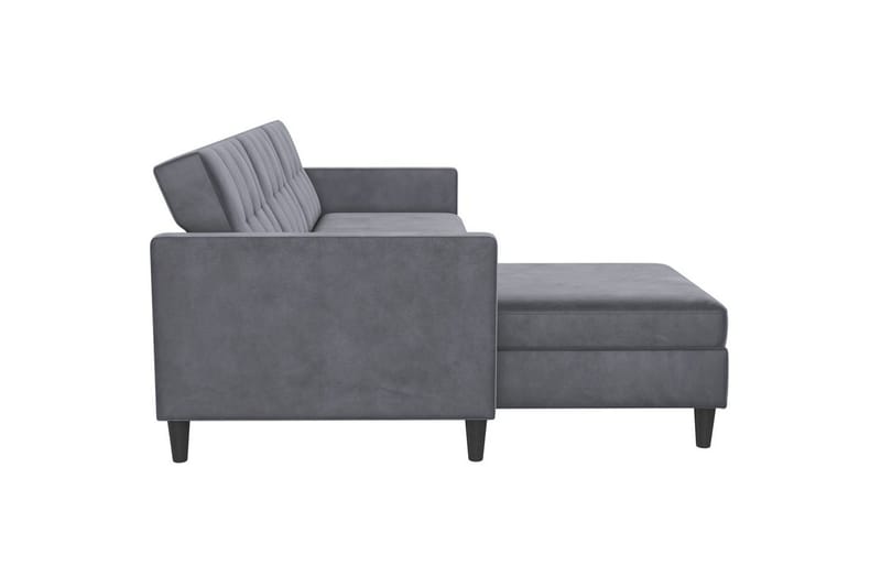 Sovesofa Hartford 213x153x82 cm, Antrasitt, Fløyel - 213x153x82 cm, Antrasitt, Fløyel - Møbler - Sofaer - Sovesofaer