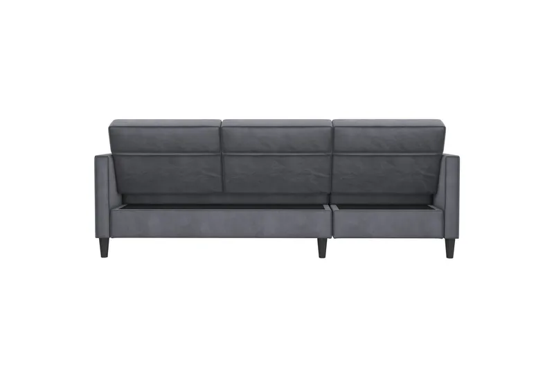Sovesofa Hartford 213x153x82 cm, Antrasitt, Fløyel - 213x153x82 cm, Antrasitt, Fløyel - Møbler - Sofaer - Sovesofaer