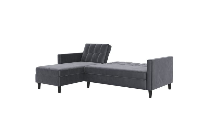 Sovesofa Hartford 213x153x82 cm, Antrasitt, Fløyel - 213x153x82 cm, Antrasitt, Fløyel - Møbler - Sofaer - Sovesofaer