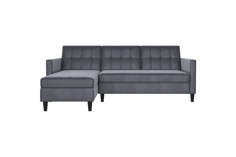 Sovesofa Hartford 213x153x82 cm, Antrasitt, Fløyel - 213x153x82 cm, Antrasitt, Fløyel - Møbler - Sofaer - Sovesofaer