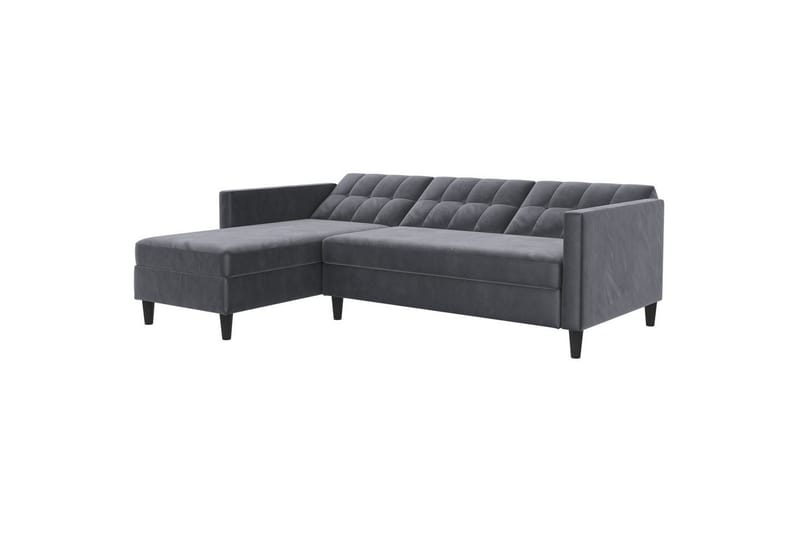 Sovesofa Hartford 213x153x82 cm, Antrasitt, Fløyel - 213x153x82 cm, Antrasitt, Fløyel - Møbler - Sofaer - Sovesofaer