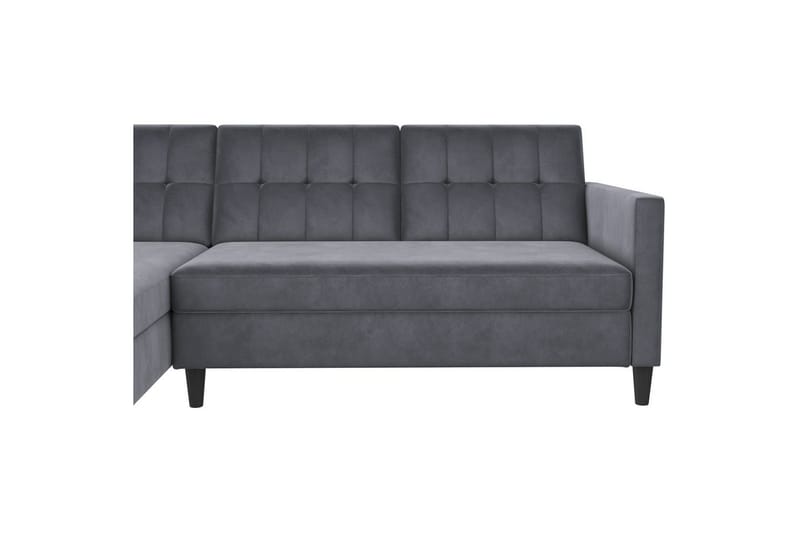 Sovesofa Hartford 213x153x82 cm, Antrasitt, Fløyel - 213x153x82 cm, Antrasitt, Fløyel - Møbler - Sofaer - Sovesofaer