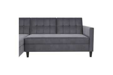 Sovesofa Hartford 213x153x82 cm, Antrasitt, Fløyel - 213x153x82 cm, Antrasitt, Fløyel - Møbler - Sofaer - Sovesofaer