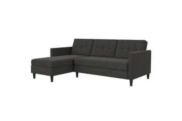 Sovesofa Hartford 213x153x82 cm, Antrasitt, Linstoffutseende (100 % polyester)