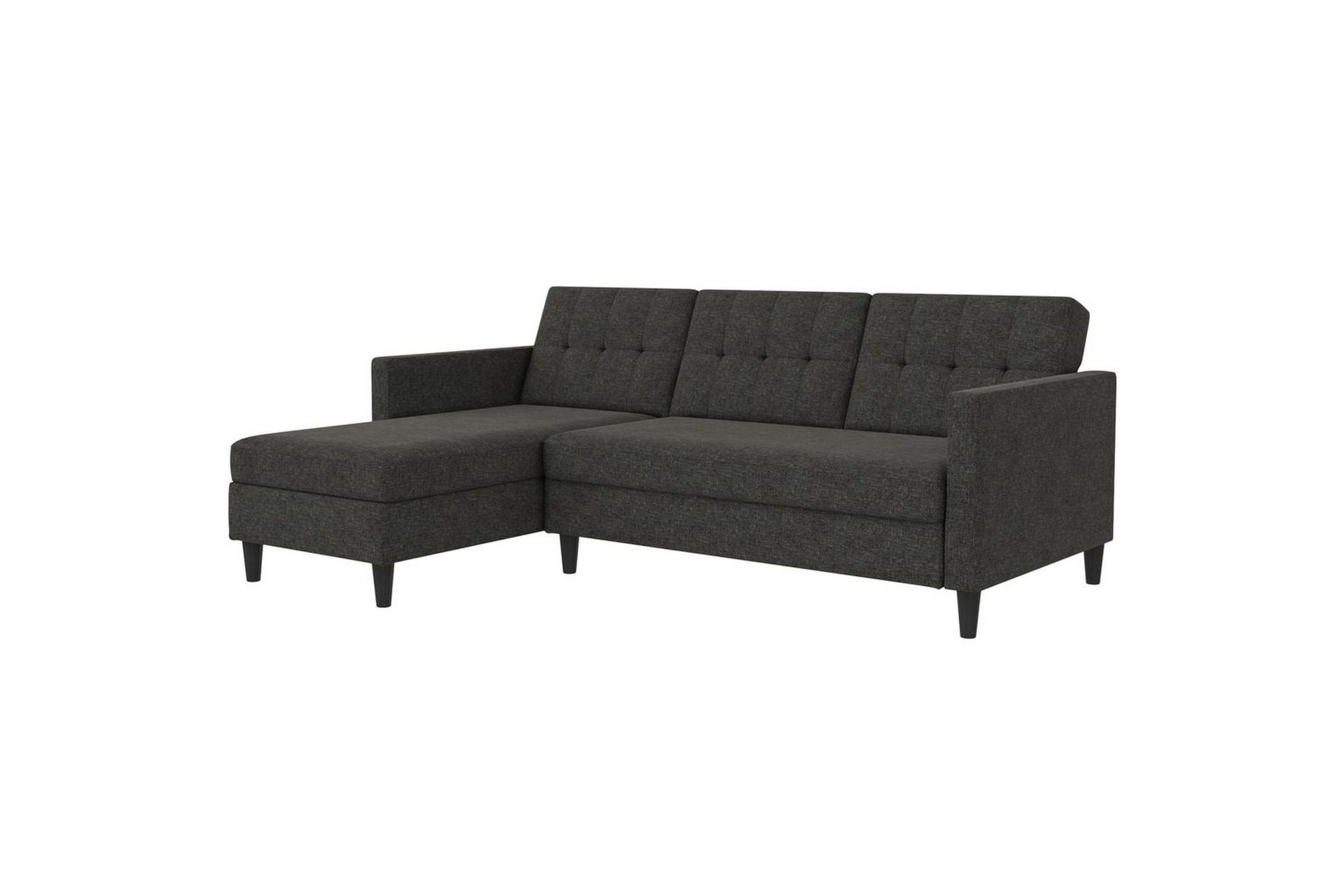 Sovesofa Hartford 213x153x82 cm, Antrasitt, Linstoffutseende (100 % polyester) - 213x153x82 cm, Antrasitt, Linstoffutseende (100 % polyester)