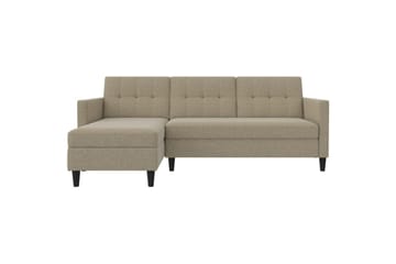 Sovesofa Hartford 213x153x82 cm, Cappucino, Linstoffutseende (100 % polyester) - 213x153x82 cm, Cappucino, Linstoffutseende (100 % polyester) - Møbler - Sofaer - Sovesofaer