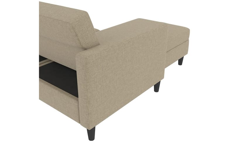 Sovesofa Hartford 213x153x82 cm, Cappucino, Linstoffutseende (100 % polyester) - 213x153x82 cm, Cappucino, Linstoffutseende (100 % polyester) - Møbler - Sofaer - Sovesofaer