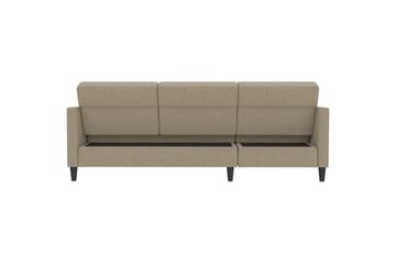 Sovesofa Hartford 213x153x82 cm, Cappucino, Linstoffutseende (100 % polyester) - 213x153x82 cm, Cappucino, Linstoffutseende (100 % polyester) - Møbler - Sofaer - Sovesofaer
