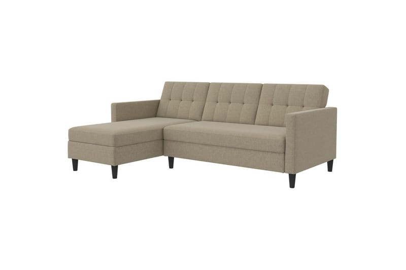 Sovesofa Hartford 213x153x82 cm, Cappucino, Linstoffutseende (100 % polyester) - 213x153x82 cm, Cappucino, Linstoffutseende (100 % polyester) - Møbler - Sofaer - Sovesofaer