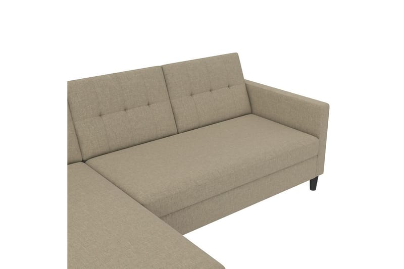 Sovesofa Hartford 213x153x82 cm, Cappucino, Linstoffutseende (100 % polyester) - 213x153x82 cm, Cappucino, Linstoffutseende (100 % polyester) - Møbler - Sofaer - Sovesofaer