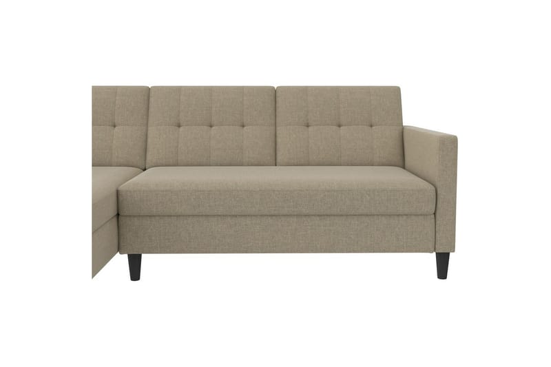 Sovesofa Hartford 213x153x82 cm, Cappucino, Linstoffutseende (100 % polyester) - 213x153x82 cm, Cappucino, Linstoffutseende (100 % polyester) - Møbler - Sofaer - Sovesofaer