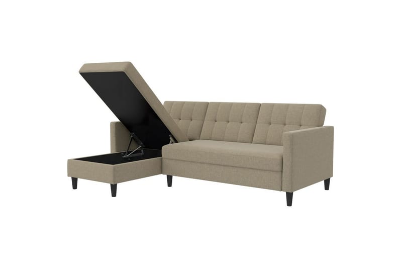 Sovesofa Hartford 213x153x82 cm, Cappucino, Linstoffutseende (100 % polyester) - 213x153x82 cm, Cappucino, Linstoffutseende (100 % polyester) - Møbler - Sofaer - Sovesofaer