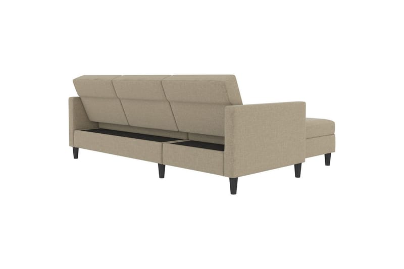 Sovesofa Hartford 213x153x82 cm, Cappucino, Linstoffutseende (100 % polyester) - 213x153x82 cm, Cappucino, Linstoffutseende (100 % polyester) - Møbler - Sofaer - Sovesofaer