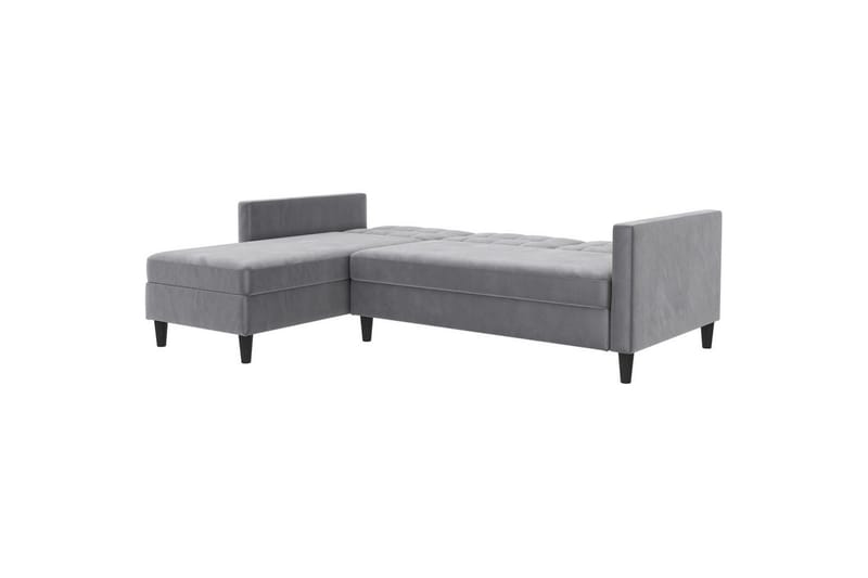 Sovesofa Hartford 213x153x82 cm, Grå, Fløyel - 213x153x82 cm, Grå, Fløyel - Møbler - Sofaer - Sovesofaer