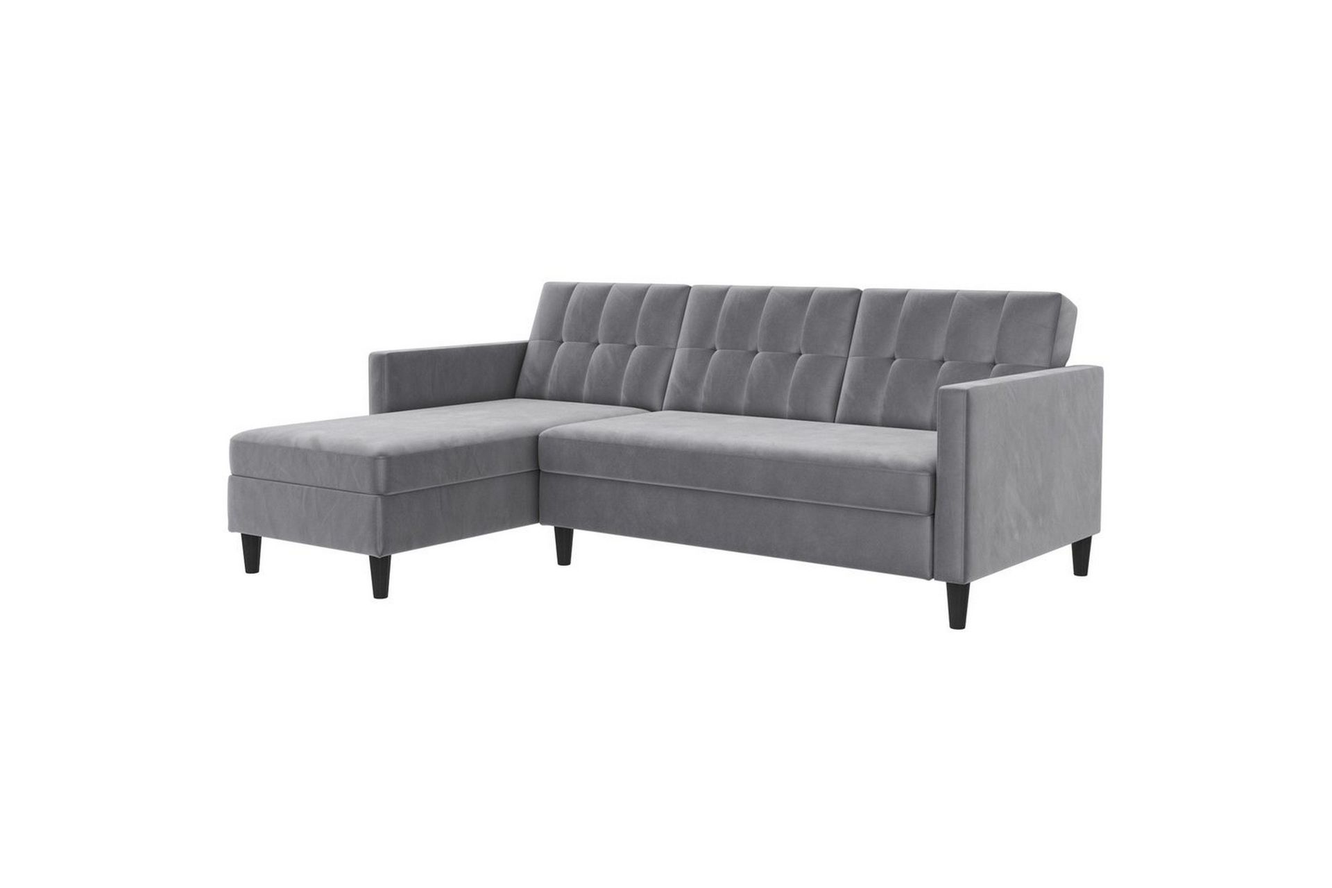 Sovesofa Hartford 213x153x82 cm, Grå, Fløyel - 213x153x82 cm, Grå, Fløyel