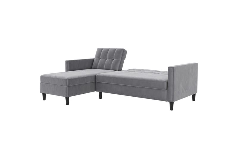 Sovesofa Hartford 213x153x82 cm, Grå, Fløyel - 213x153x82 cm, Grå, Fløyel - Møbler - Sofaer - Sovesofaer