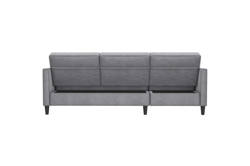 Sovesofa Hartford 213x153x82 cm, Grå, Fløyel - 213x153x82 cm, Grå, Fløyel - Møbler - Sofaer - Sovesofaer