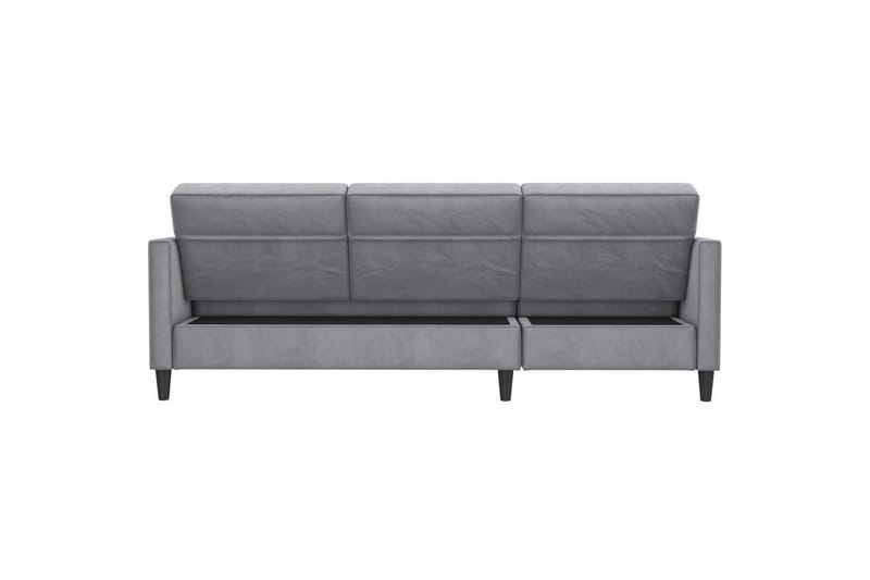 Sovesofa Hartford 213x153x82 cm, Grå, Fløyel - 213x153x82 cm, Grå, Fløyel - Møbler - Sofaer - Sovesofaer