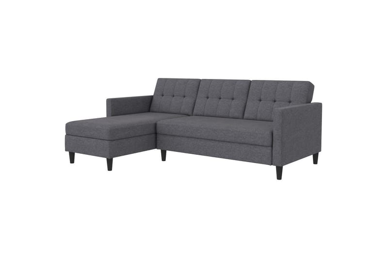 Sovesofa Hartford 213x153x82 cm, Grå, Linstoffutseende (100 % polyester) - 213x153x82 cm, Grå, Linstoffutseende (100 % polyester) - Møbler - Sofaer - Sovesofaer