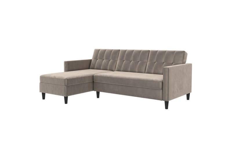 Sovesofa Hartford 213x153x82 cm, Taupe, Fløyel - 213x153x82 cm, Taupe, Fløyel - Møbler - Sofaer - Sovesofaer