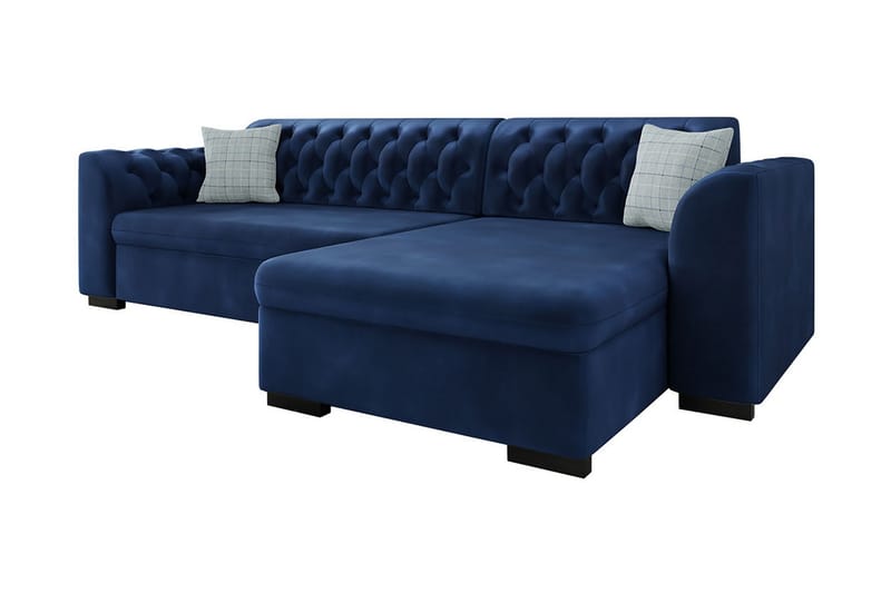 Sovesofa med divan - Blå - Sovesofaer - Sovesofa divan