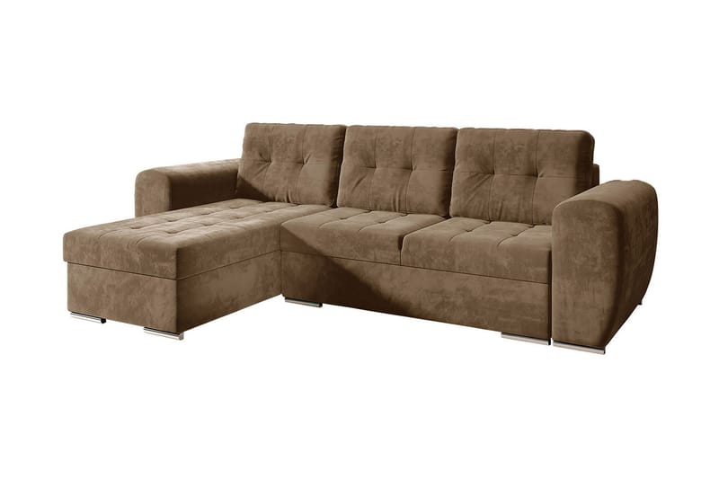 Sovesofa med divan - Brun - Møbler - Sofaer - Sovesofaer
